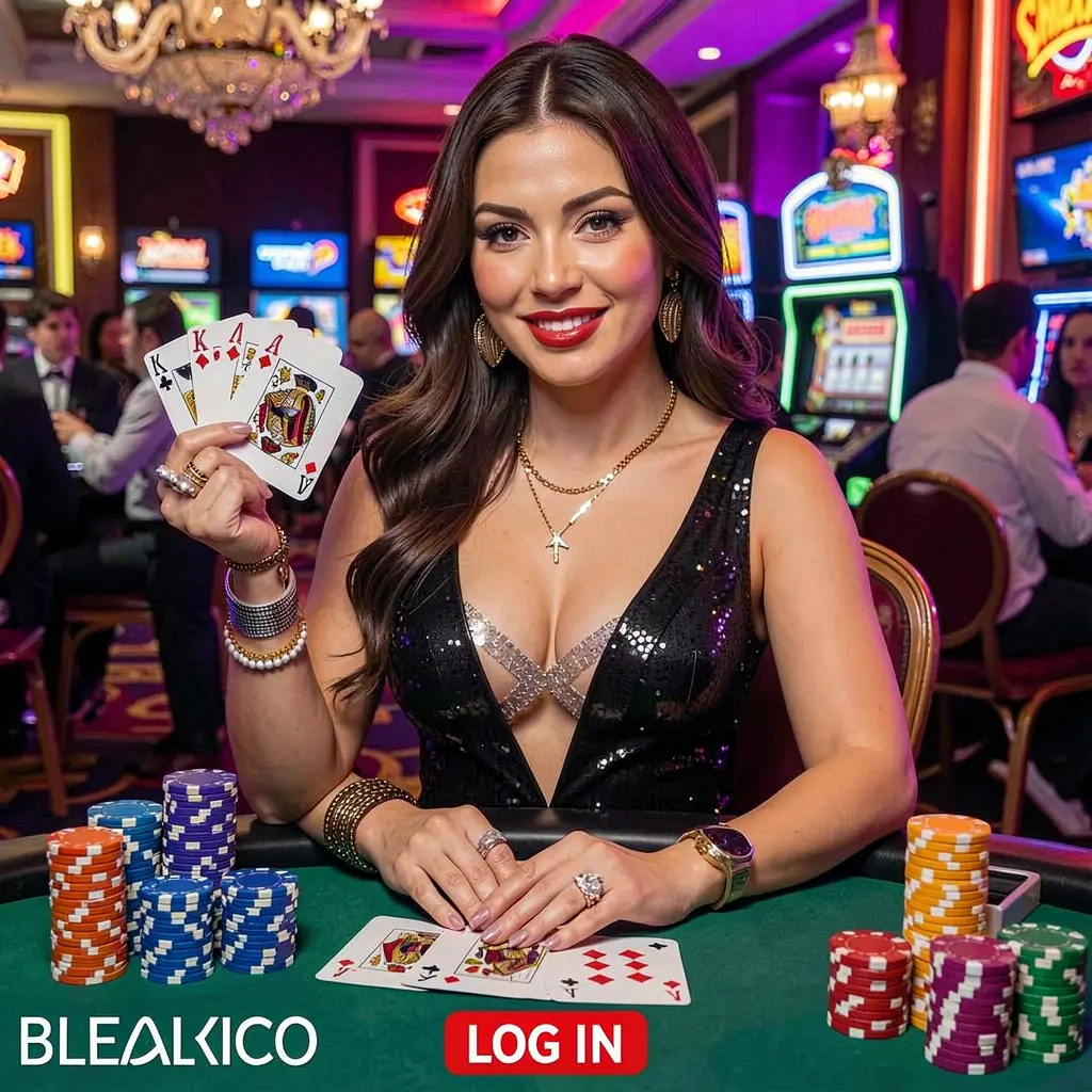 Feliz jugadora disfrutando de coloridas máquinas tragamonedas en una lujosa atmósfera de casino en el casino en línea WTFWIN para México WTFWIN – Vive la acción del casino en vivo hecha para jugadores en México